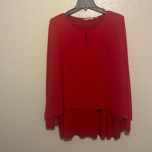Soft Surroundings Red Long Sleeve Blouse Size 2X - Picture 1 of 7